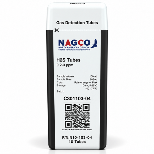 Hydrogen Sulfide (H2S) Detector Tubes | Standard Range: 0.2-3ppm | N10-103-04