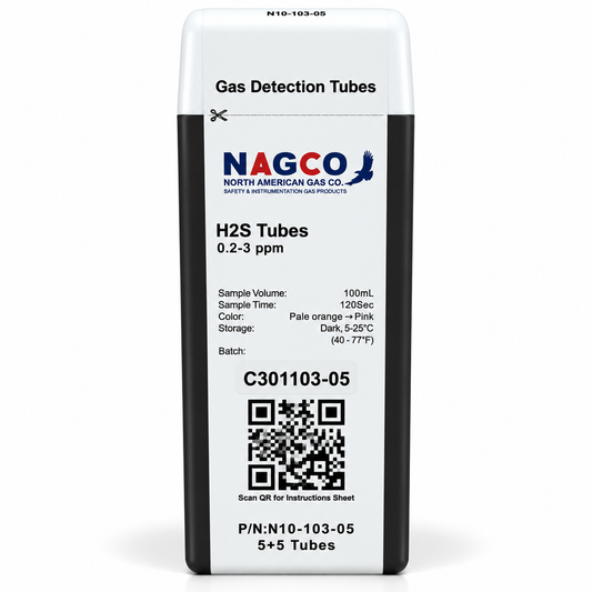 Hydrogen Sulfide (H2S) Detector Tubes | Standard Range: 0.2-3ppm | N10-103-05 PreTube