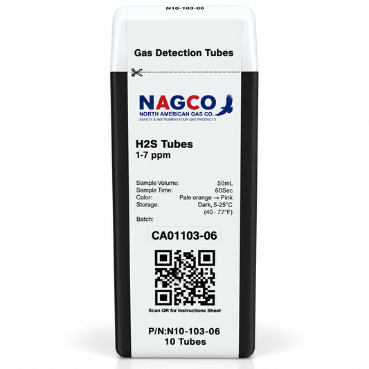 Hydrogen Sulfide (H2S) Detector Tubes | Standard Range: 1-7ppm | N10-103-06