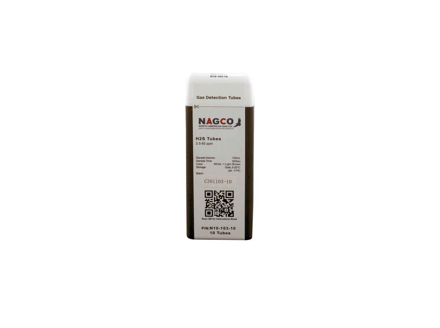 Hydrogen Sulfide (H2S) Detector Tubes | Standard Range: 2.5-60ppm
