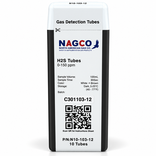 Hydrogen Sulfide (H2S) Detector Tubes | Standard Range: 0-150ppm | N10-103-12