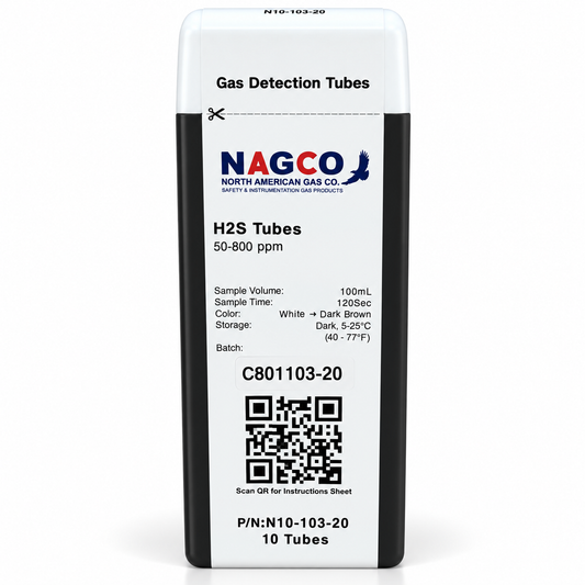 Hydrogen Sulfide (H2S) Detector Tubes | Standard Range: 50-800ppm | N10-103-20