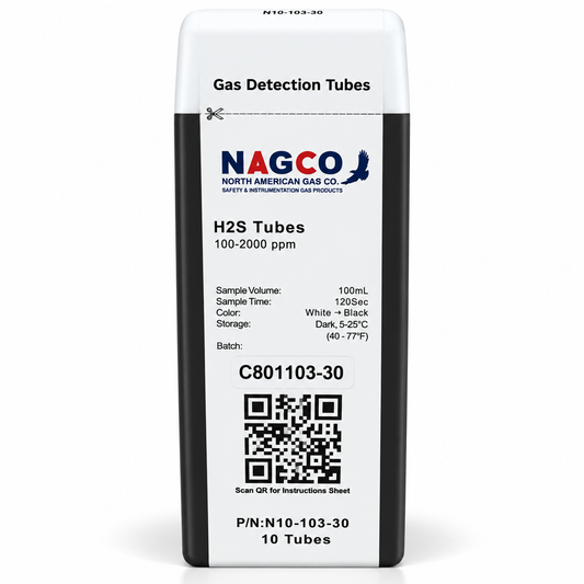 Hydrogen Sulfide (H2S) Detector Tubes | Standard Range: 100-2000ppm | N10-103-30