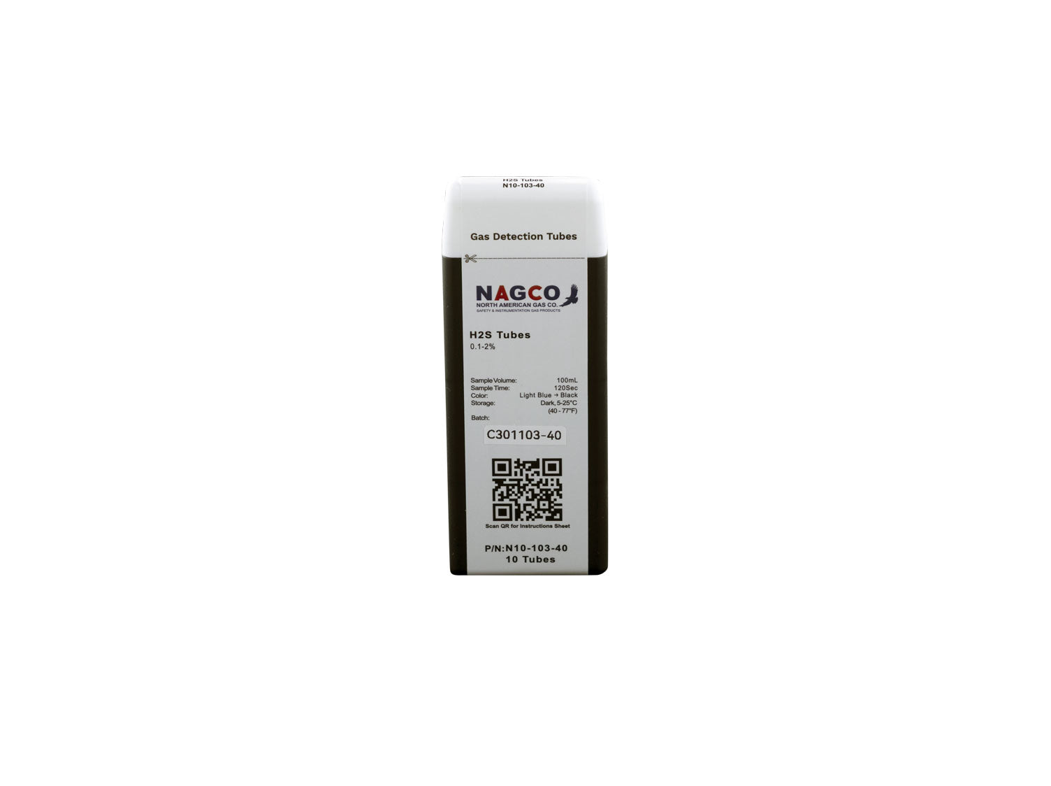 Hydrogen Sulfide (H2S) Detector Tubes | Standard Range: 0.1-2%