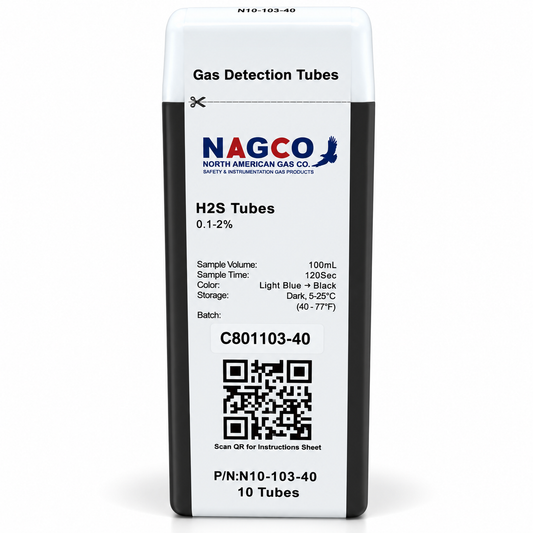 Hydrogen Sulfide (H2S) Detector Tubes | Standard Range: 0.1-2% | N10-103-40