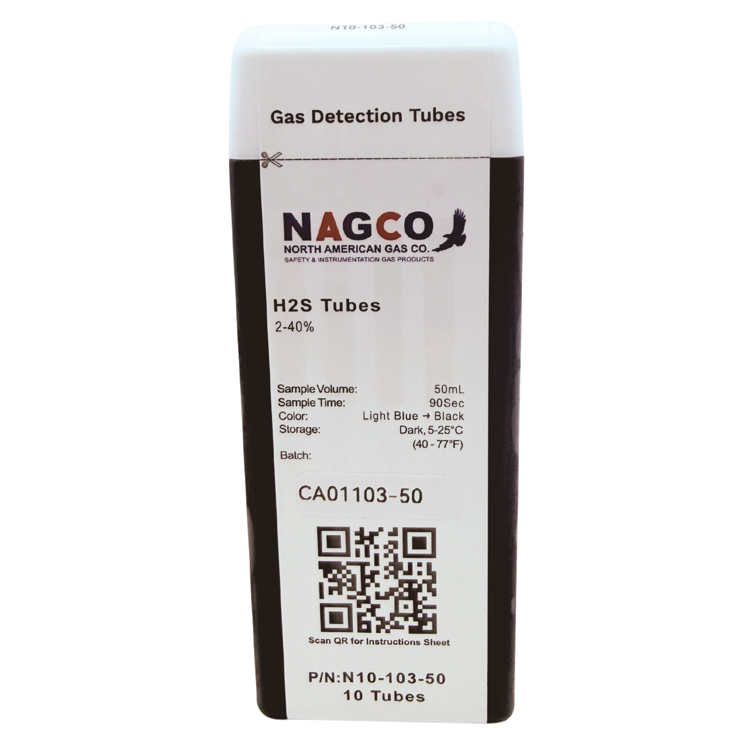 N10-103-50 NAGCO H2S gas detector tubes