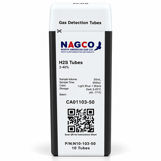 Hydrogen Sulfide (H2S) Detector Tubes | Standard Range: 2-40% | N10-103-50