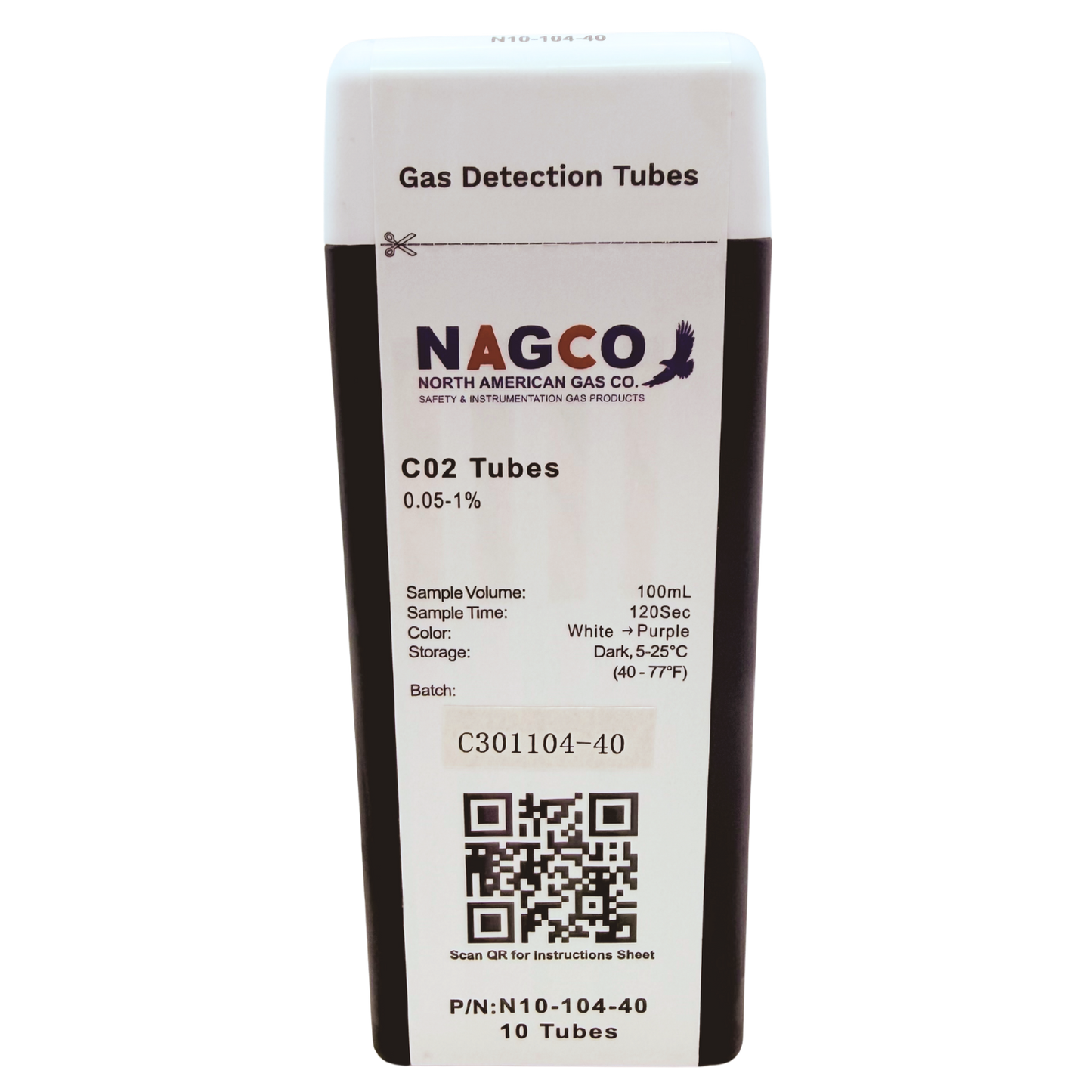 N10-104-40 NAGCO C02 gas detector tubes