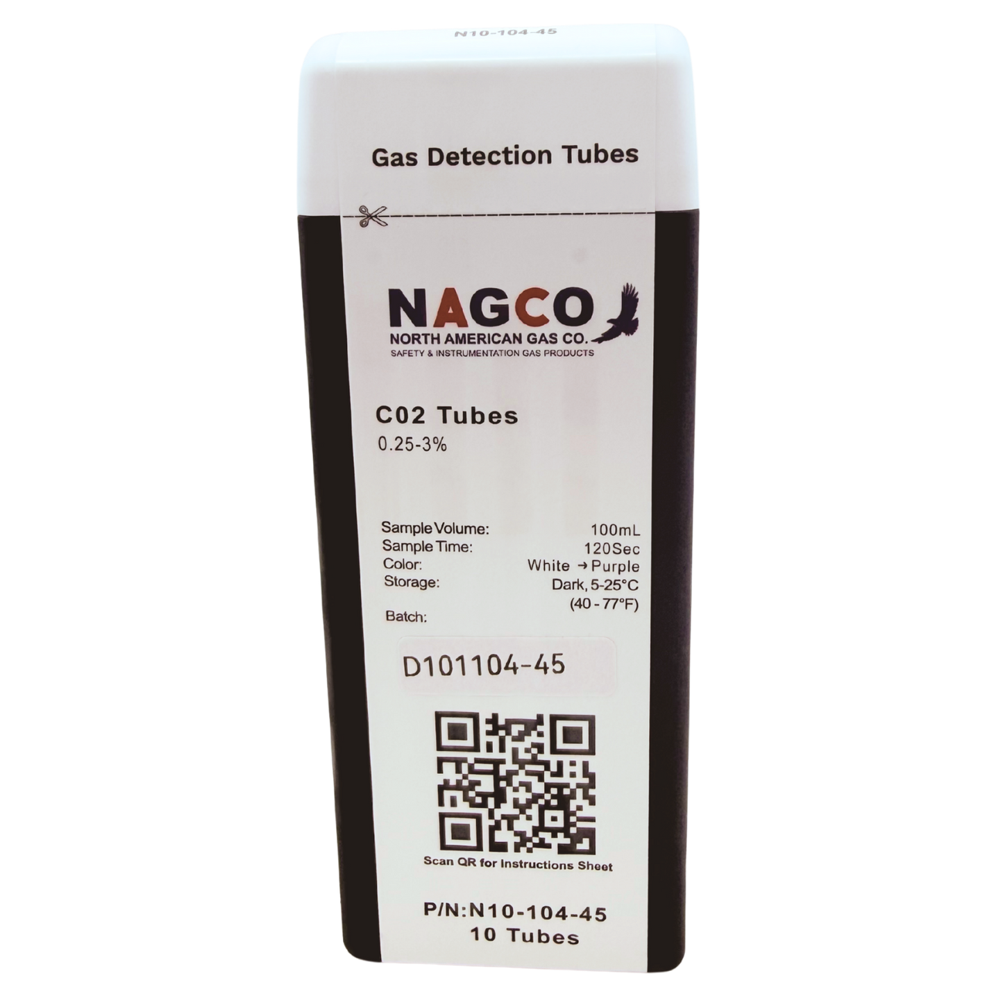 N10-104-45 NAGCO C02 gas detector tubes