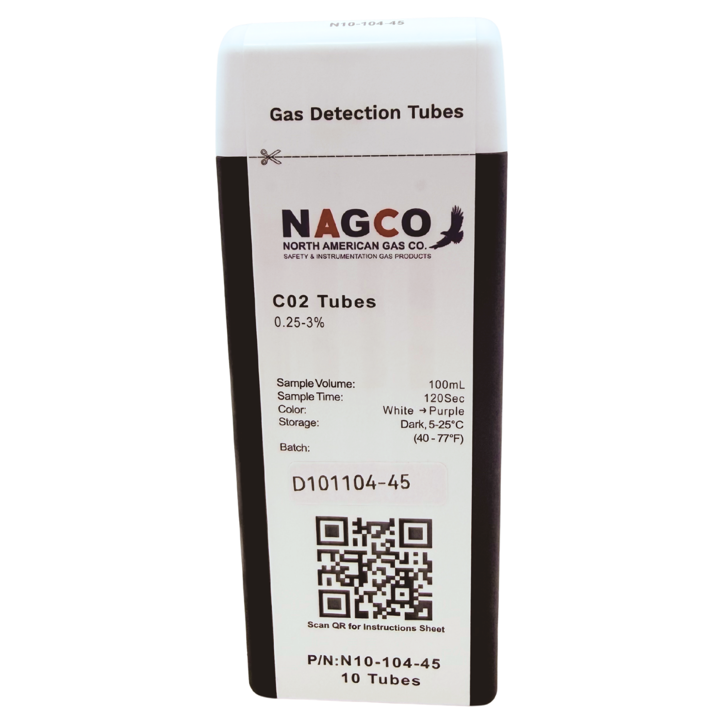 N10-104-45 NAGCO C02 gas detector tubes