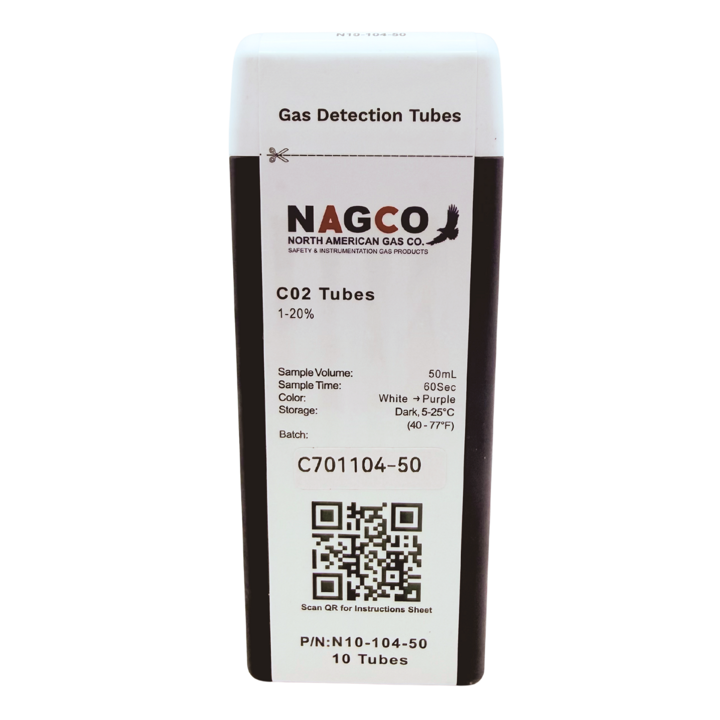 N10-104-50 NAGCO C02 gas detector tubes