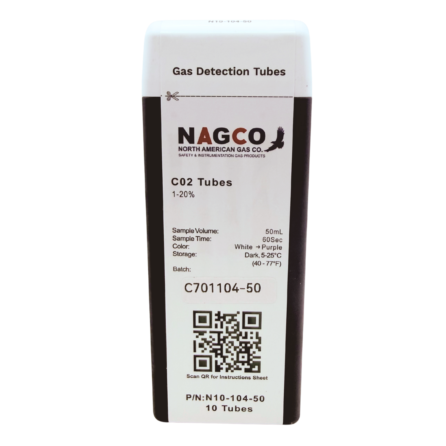 N10-104-50 NAGCO C02 gas detector tubes