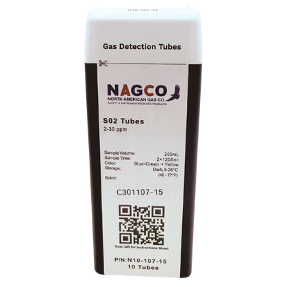 N10-107-15 NAGCO S02 gas detector tubes