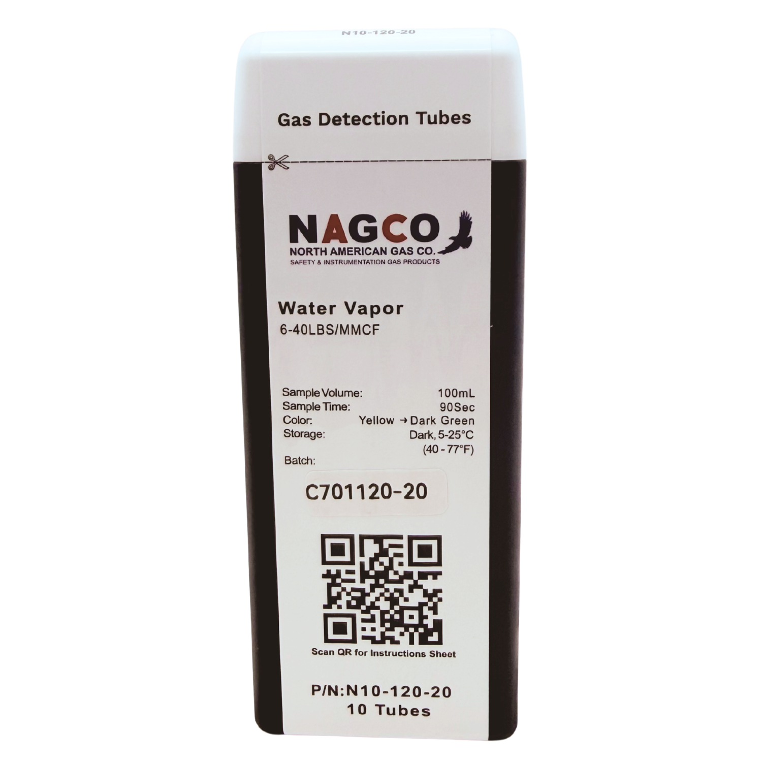N10-120-20 NAGCO Water Vapor gas detector tube