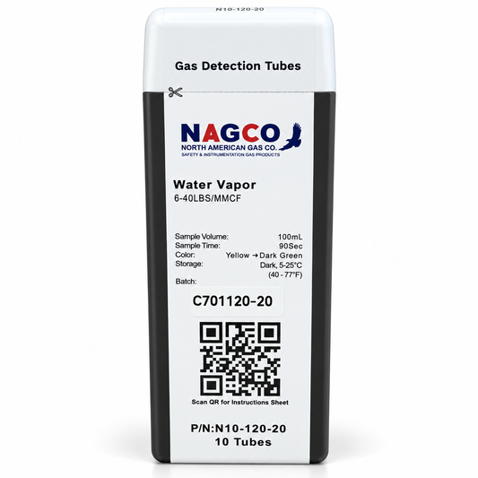 Water Vapor (H2O) Gas Detector Tubes | Standard Range: 6-40lbs/MMCF | N10-120-20