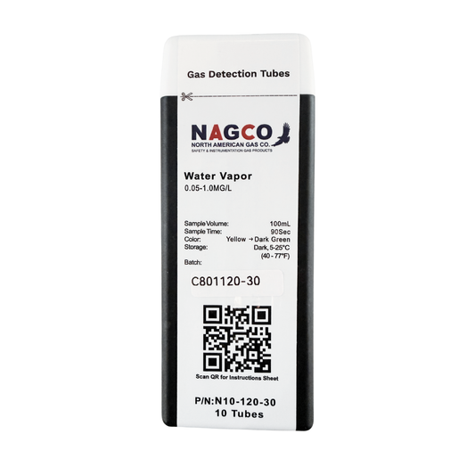 Water Vapor (H2O) Gas Detector Tubes | Standard Range: 0.05-1mg/L | N10-120-30